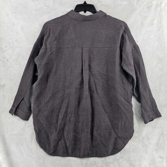 evam eva‎ japan womens Linen top brown size 2 shirt button up - Picture 7 of 7
